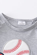 Load image into Gallery viewer, Grey baseball applique ruffle girl set
