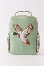 Load image into Gallery viewer, Green camouflage duck applique lunch bag
