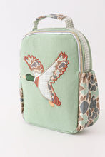 Load image into Gallery viewer, Green camouflage duck applique lunch bag
