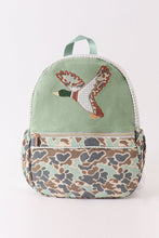 Load image into Gallery viewer, Green camouflage duck applique boy schoolbag
