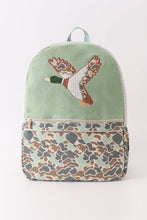 Load image into Gallery viewer, Green camouflage duck applique boy schoolbag
