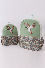 Load image into Gallery viewer, Green camouflage duck applique boy schoolbag
