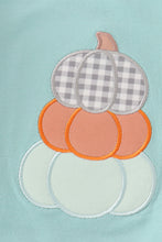 Load image into Gallery viewer, Blue pumpkin applique plaid boy set
