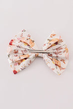 Load image into Gallery viewer, Coral pumpkin print hair sailor bow
