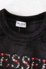 Load image into Gallery viewer, Black velvet blessed embroidery mom&amp;me sweatshirt
