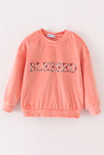 Load image into Gallery viewer, Pink velvet blessed embroidery mom&amp;me sweatshirt
