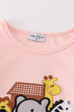 Load image into Gallery viewer, Pink noah&#39;s ark embroidery stripe girl set
