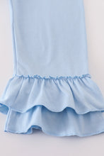 Load image into Gallery viewer, Blue pumpkin embroidery girl set
