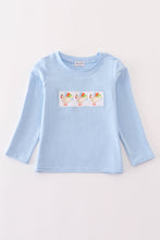 Load image into Gallery viewer, Blue turkey embroidery boy top
