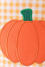 Load image into Gallery viewer, Pumpkin applique checkered candy bucket
