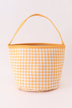 Load image into Gallery viewer, Pumpkin applique checkered candy bucket
