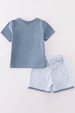 Load image into Gallery viewer, Blue golf embroidery smocked boy set
