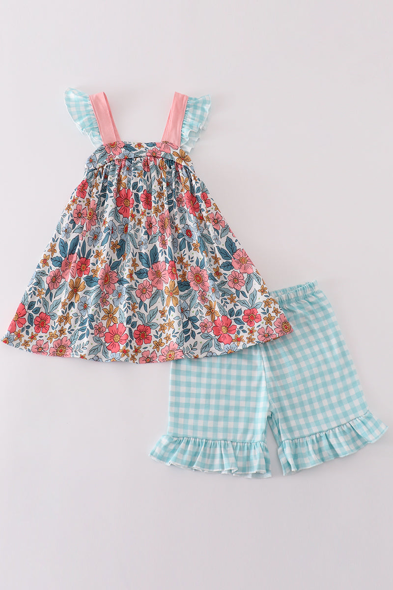 Garden blossom print girl set