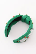 Load image into Gallery viewer, Green christmas snowflake embroidery adults headband
