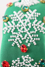 Load image into Gallery viewer, Green christmas snowflake embroidery adults headband
