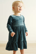 Load image into Gallery viewer, Premium Lake velvet tiered ruffle dress
