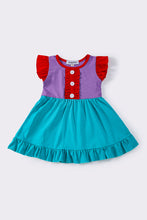 Load image into Gallery viewer, Puple &amp; teal ruffle dress
