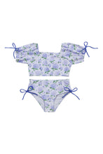 Load image into Gallery viewer, Lavender floral print 2pc girl swimsuit
