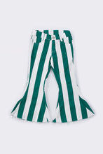 Load image into Gallery viewer, Green stripe bell denim jeans
