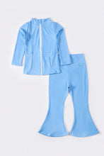 Load image into Gallery viewer, Blue active girl bootcut pants set
