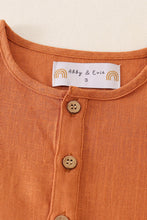 Load image into Gallery viewer, Brown button linen top
