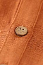 Load image into Gallery viewer, Brown button linen top
