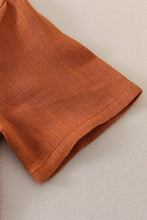 Load image into Gallery viewer, Brown button linen top
