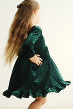 Load image into Gallery viewer, Premium Forest velvet lace girl dress
