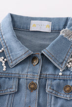 Load image into Gallery viewer, Blue pearl denim jacket
