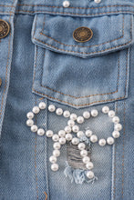 Load image into Gallery viewer, Blue pearl denim jacket
