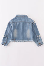 Load image into Gallery viewer, Blue pearl denim jacket
