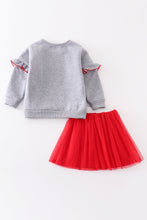 Load image into Gallery viewer, Premium Grey milk cookie Santa ruffle skirt set
