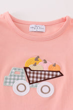 Load image into Gallery viewer, Coral truck pumpkin embroidery girl set
