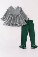 Load image into Gallery viewer, Premium Green gingham girl ruffle set
