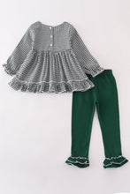 Load image into Gallery viewer, Premium Green gingham girl ruffle set
