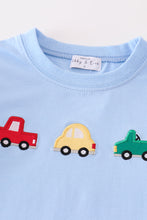 Load image into Gallery viewer, Premium blue vehicle applique boy set
