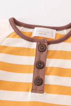 Load image into Gallery viewer, Platinum brown stripe boy romper
