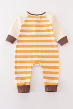 Load image into Gallery viewer, Platinum brown stripe boy romper
