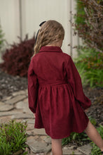 Load image into Gallery viewer, Burgundy Plaid Yoke Dress
