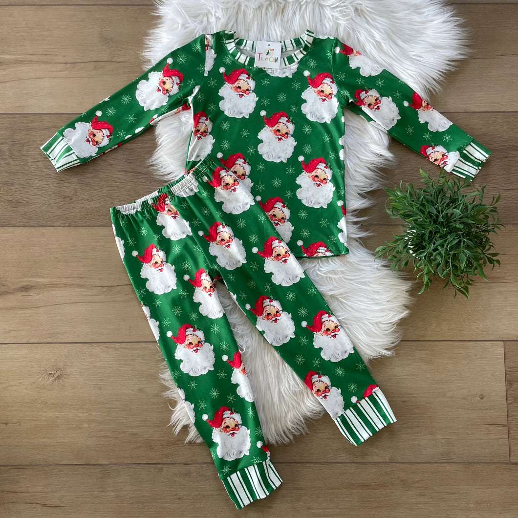 Vintage Santa Set - Green