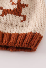 Load image into Gallery viewer, Beige pompom reindeer cable beanie
