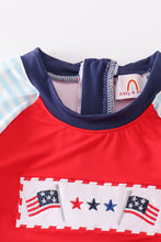 Load image into Gallery viewer, Patriotic flag embroidery 2pc girl swimsuit
