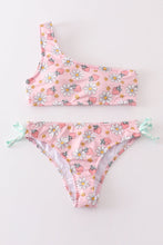 Load image into Gallery viewer, Pink floral strawberry print women swimsuit
