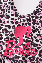 Load image into Gallery viewer, Pink barbie print leopard girl swimsuit
