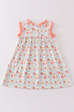 Load image into Gallery viewer, Coral floral print ruffle dress
