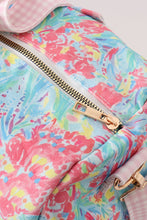 Load image into Gallery viewer, Green floral travel bag
