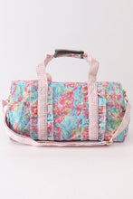 Load image into Gallery viewer, Green floral travel bag
