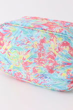 Load image into Gallery viewer, Green floral makeup bag
