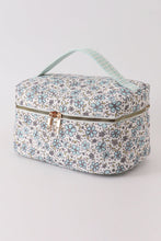 Load image into Gallery viewer, Green floral makeup bag
