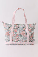 Load image into Gallery viewer, Pink floral plaid tote bag
